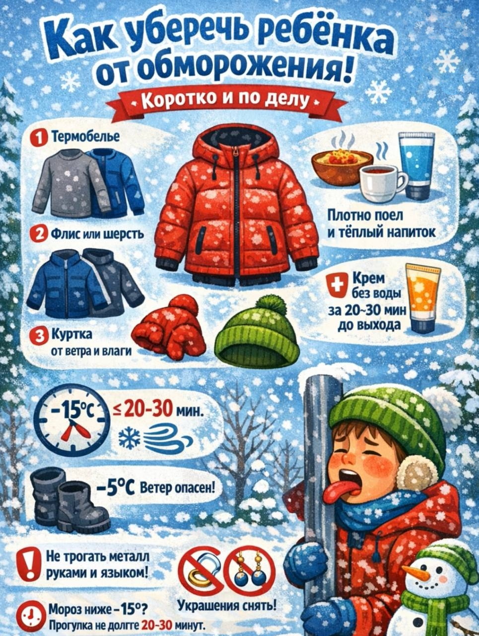 Как уберечь ребенка от обморожения