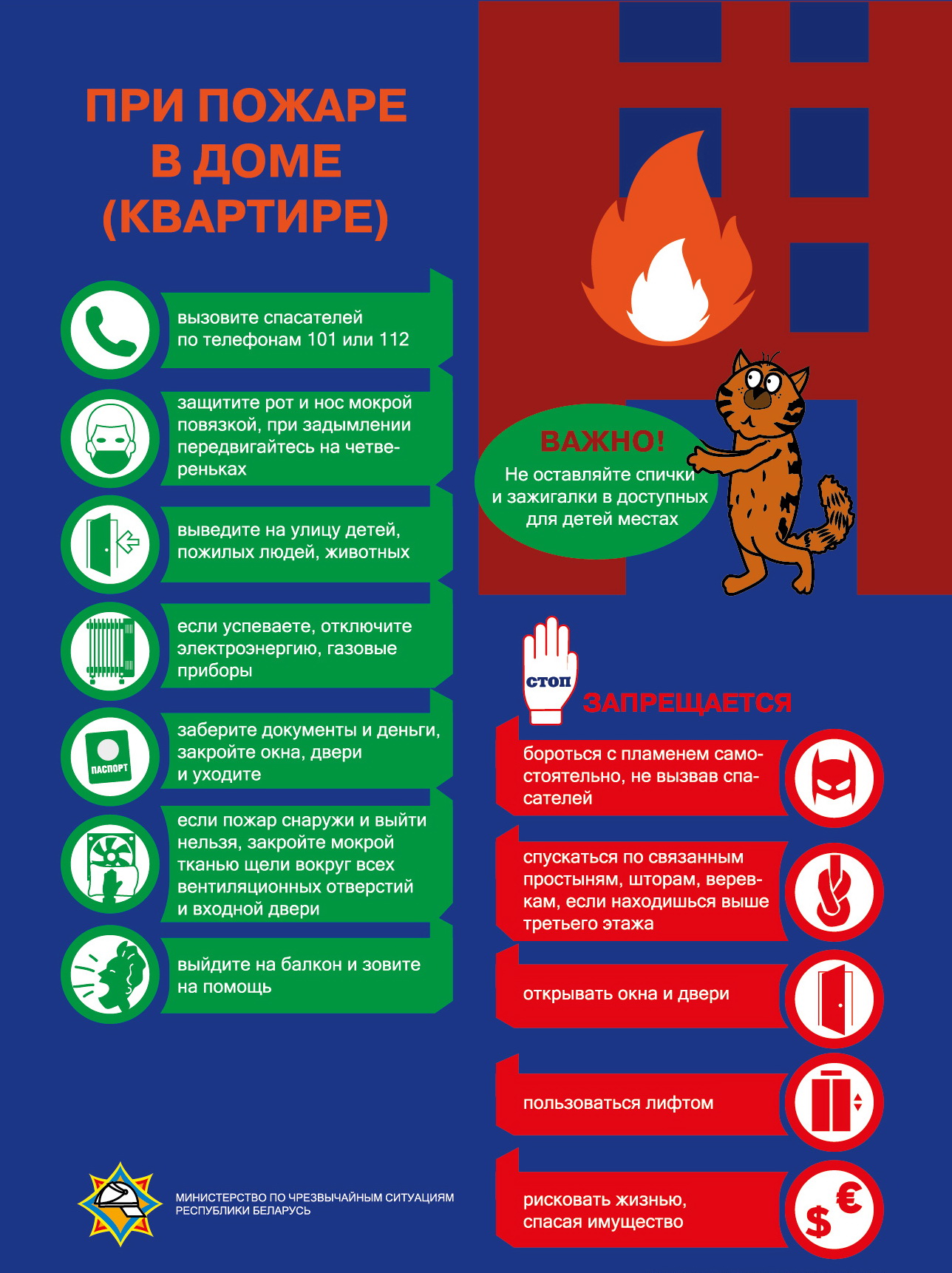 При пожаре в доме