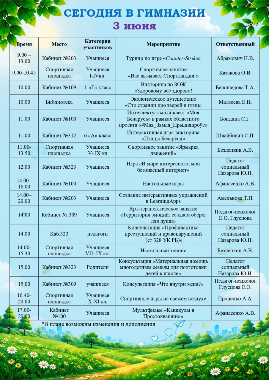 Сегодня в гимназии!