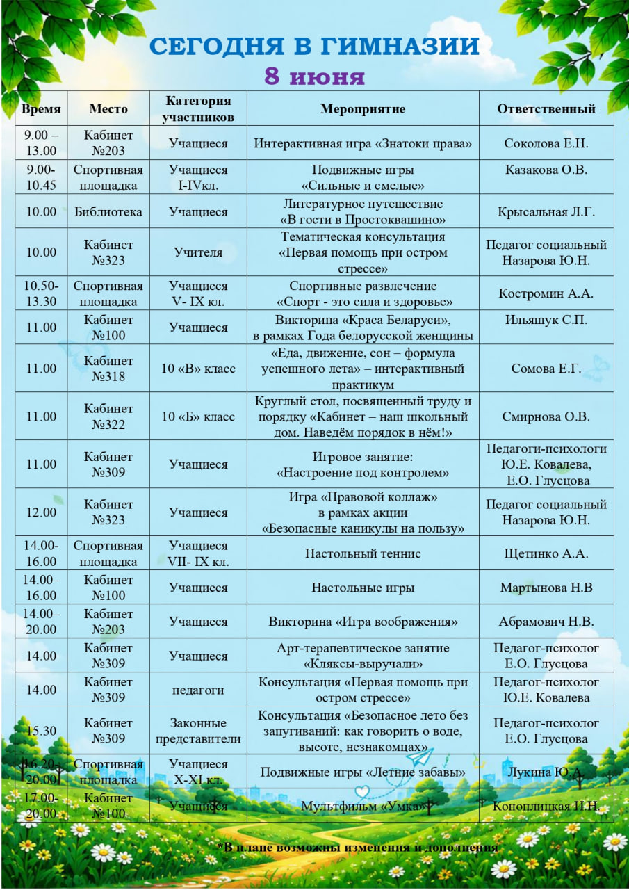 Сегодня в гимназии!