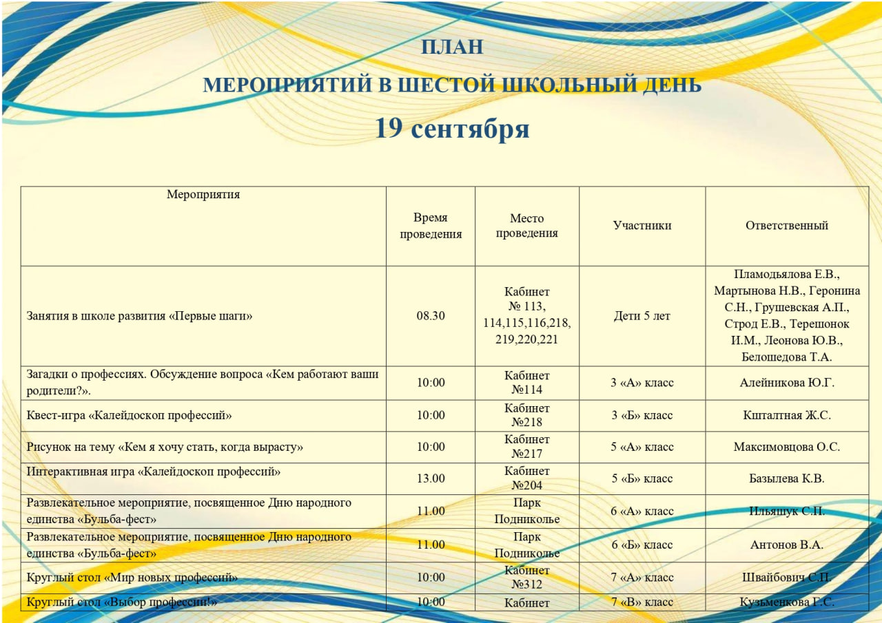 Сегодня в гимназии (19.09.2026)