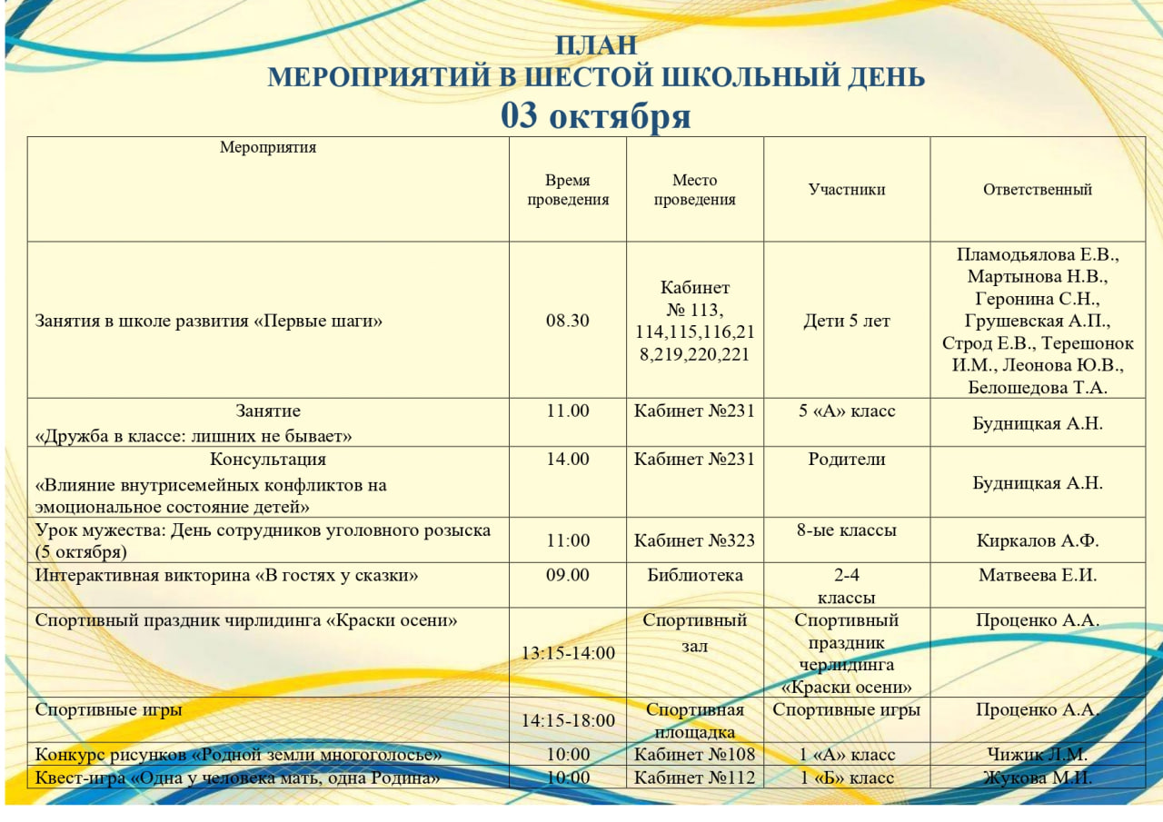 Сегодня в гимназии!